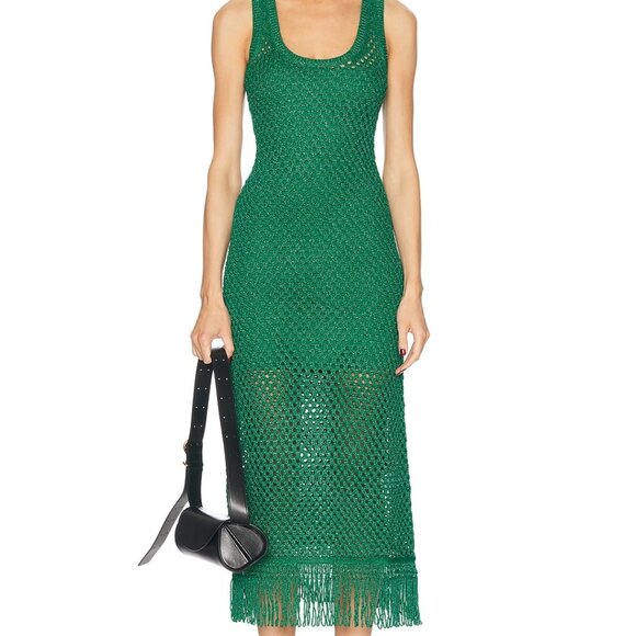 SIMONMILLER-Roca CROCHET Dress-GREEN-Large - Picture 4 of 5